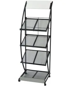 vidaXL Magazine Rack 47x40x134 cm Black and White A4