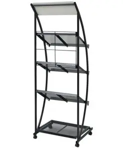 vidaXL Magazine Rack 47x40x134 cm Black and White A4