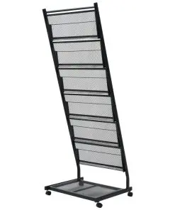 vidaXL Magazine Rack 47.5x43x133 cm Black A4