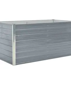 vidaXL Raised Garden Bed 160x80x77 cm Galvanised Steel Grey