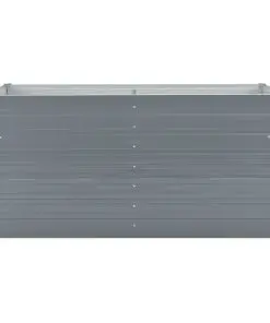 vidaXL Raised Garden Bed 160x80x77 cm Galvanised Steel Grey