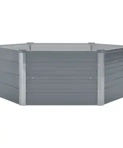 vidaXL Raised Garden Bed 129x129x46 cm Galvanised Steel Grey
