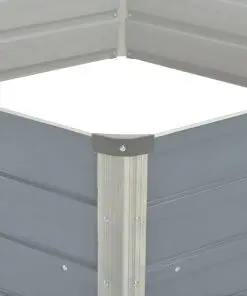 vidaXL Raised Garden Bed 129x129x46 cm Galvanised Steel Grey
