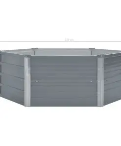 vidaXL Raised Garden Bed 129x129x46 cm Galvanised Steel Grey