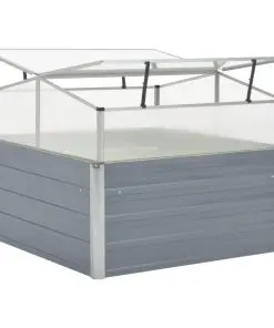 vidaXL Greenhouse 100x100x85 cm Galvanised Steel Grey