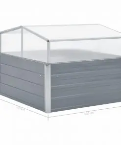 vidaXL Greenhouse 100x100x85 cm Galvanised Steel Grey