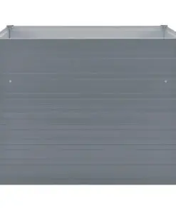 vidaXL Raised Garden Bed 100x100x77 cm Galvanised Steel Grey