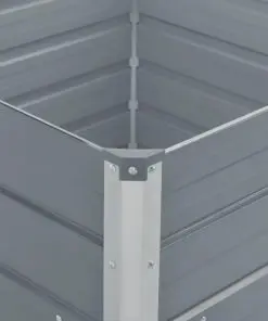 vidaXL Raised Garden Bed 100x100x77 cm Galvanised Steel Grey