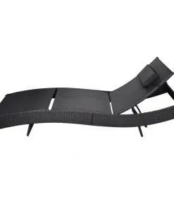 vidaXL Sun Lounger Poly Rattan Black