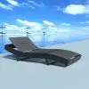 vidaXL Sun Lounger Poly Rattan Black