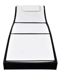 vidaXL Sun Lounger Poly Rattan Black