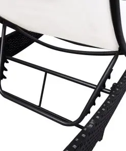 vidaXL Sun Lounger Poly Rattan Black