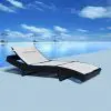 vidaXL Sun Lounger Poly Rattan Black