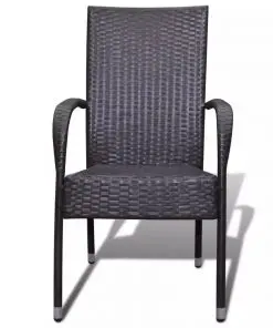 vidaXL Garden Chairs 2 pcs Poly Rattan Brown