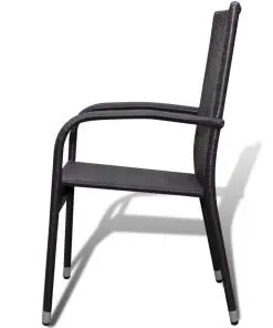 vidaXL Garden Chairs 2 pcs Poly Rattan Brown