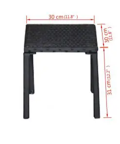 vidaXL Sun Loungers with Table Poly Rattan Black