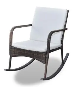vidaXL Outdoor Rocking Chair Brown Poly Rattan