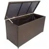 vidaXL Garden Storage Box Brown 120x50x60 cm Poly Rattan