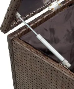 vidaXL Garden Storage Box Brown 120x50x60 cm Poly Rattan