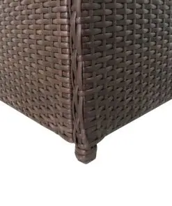 vidaXL Garden Storage Box Brown 120x50x60 cm Poly Rattan