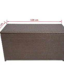 vidaXL Garden Storage Box Brown 120x50x60 cm Poly Rattan