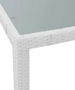 vidaXL 9 Piece Outdoor Dining Set Poly Rattan Cream White