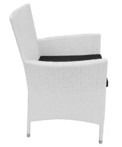 vidaXL 9 Piece Outdoor Dining Set Poly Rattan Cream White
