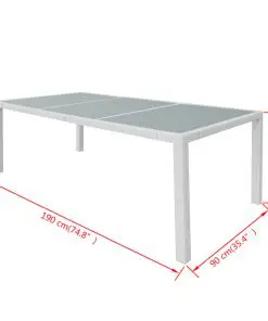 vidaXL 9 Piece Outdoor Dining Set Poly Rattan Cream White