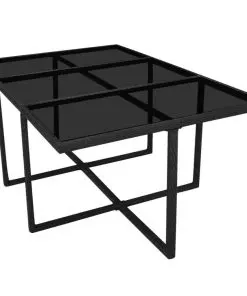 vidaXL 11 Piece Outdoor Dining Set with Cushions Poly Rattan Black