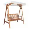 vidaXL Garden Swing Bench with Canopy Eucalyptus Acacia Wood