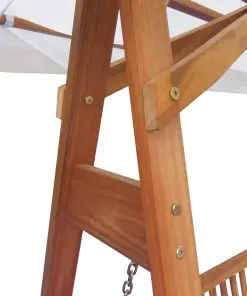 vidaXL Garden Swing Bench with Canopy Eucalyptus Acacia Wood