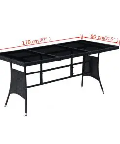 vidaXL 9 Piece Outdoor Dining Set with Cushions Poly Rattan Black