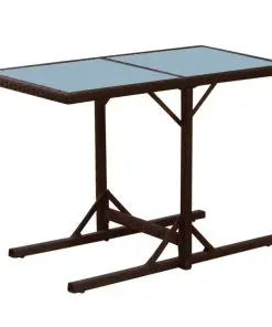 vidaXL 3 Piece Bistro Set with Cushions Poly Rattan Brown