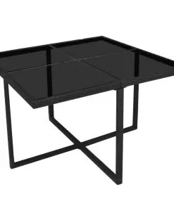 vidaXL 9 Piece Outdoor Dining Set with Cushions Poly Rattan Black