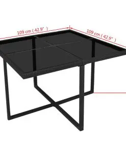 vidaXL 9 Piece Outdoor Dining Set with Cushions Poly Rattan Black