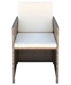 vidaXL Garden Chairs 2 pcs with Cushions and Pillows Poly Rattan Beige