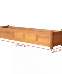 vidaXL Garden Planter Acacia Wood 150x30x25 cm