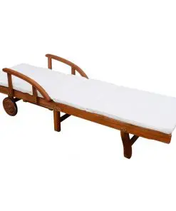 vidaXL Sun Lounger with Cushion Solid Acacia Wood