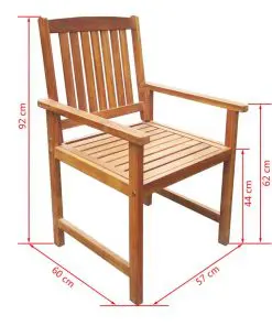 vidaXL Garden Chairs 2 pcs Solid Acacia Wood Brown