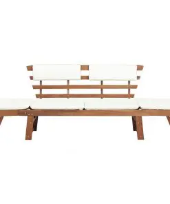 vidaXL Garden Bench with Cushions 2-in-1 190 cm Solid Acacia Wood