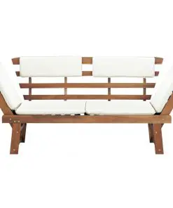 vidaXL Garden Bench with Cushions 2-in-1 190 cm Solid Acacia Wood