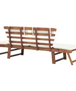 vidaXL Garden Bench with Cushions 2-in-1 190 cm Solid Acacia Wood