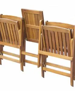 vidaXL Folding Garden Bench with Tea Table 140 cm Solid Acacia Wood