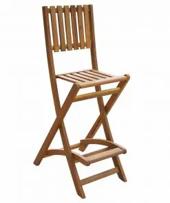 vidaXL Folding Outdoor Bar Stools 2 pcs Solid Acacia Wood