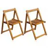 vidaXL Folding Garden Chairs 2 pcs Solid Acacia Wood vidaXL Folding Garden Chairs 2 pcs Solid Acacia Wood