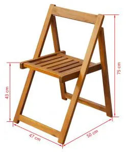 vidaXL Folding Garden Chairs 2 pcs Solid Acacia Wood