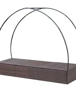 vidaXL Sun Lounger with Canopy Poly Rattan Brown