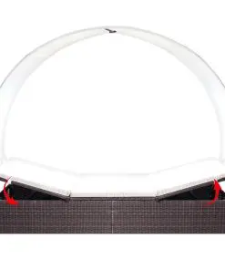 vidaXL Sun Lounger with Canopy Poly Rattan Brown