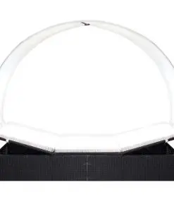 vidaXL Sun Lounger with Canopy Poly Rattan Black