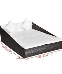 vidaXL Garden Bed Brown 201×139 cm Poly Rattan